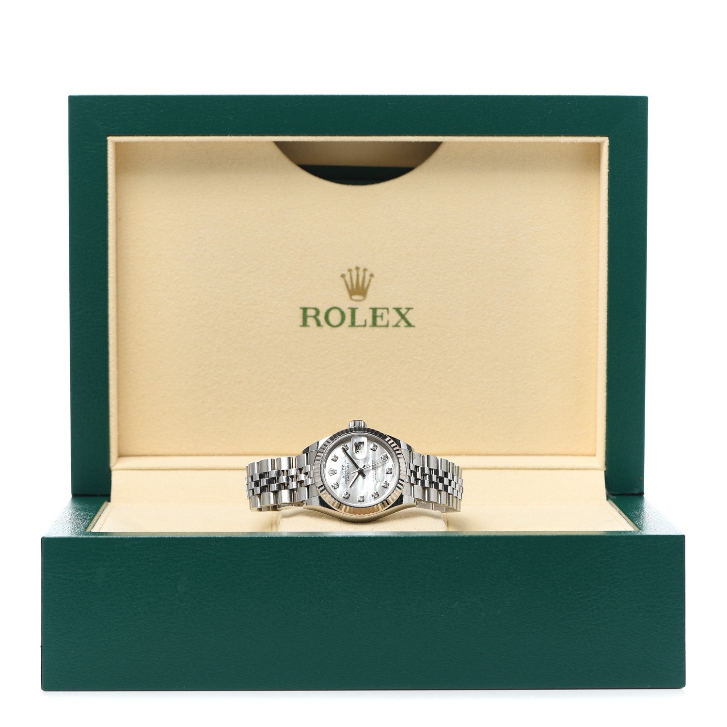 Rolex Stainless Steel 18K White Gold Diamond Mother of Pearl 28mm Oyster Perpetual Datejust Watch 279174 6 of 6