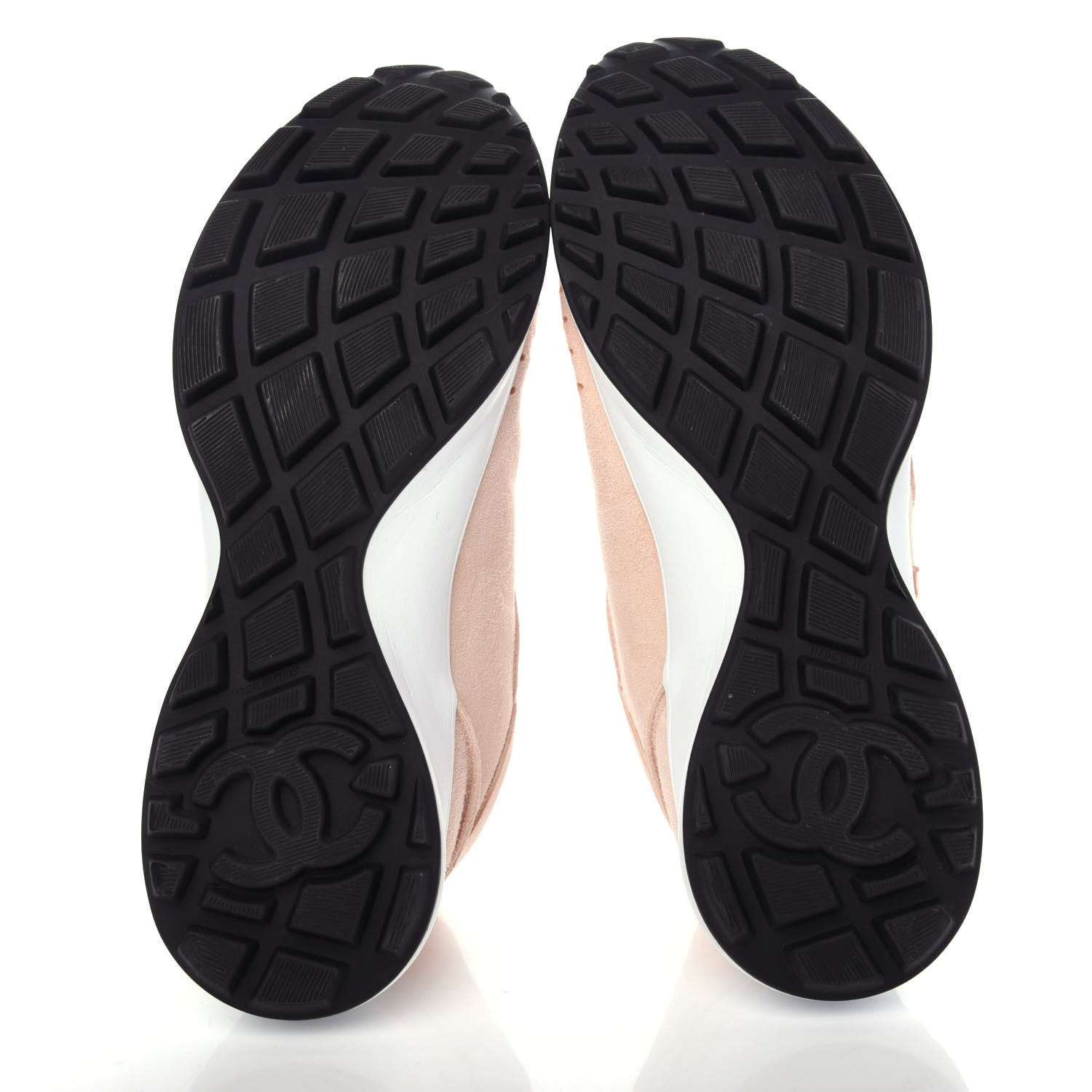 Chanel Suede Goatskin CC Sneakers 40.5 Light Pink 6 of 11