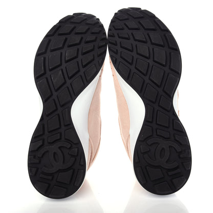 Chanel Suede Goatskin CC Sneakers 40.5 Light Pink 6 of 11