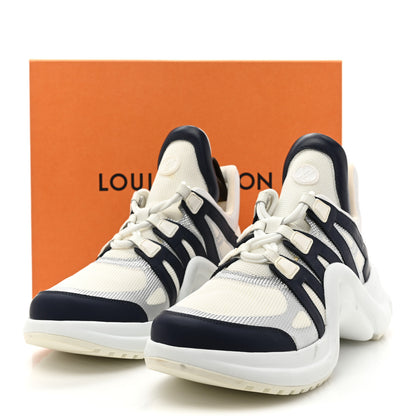 Louis Vuitton Calfskin Technical Nylon LV Archlight Sneaker 42 White Blue Pink 10 of 10