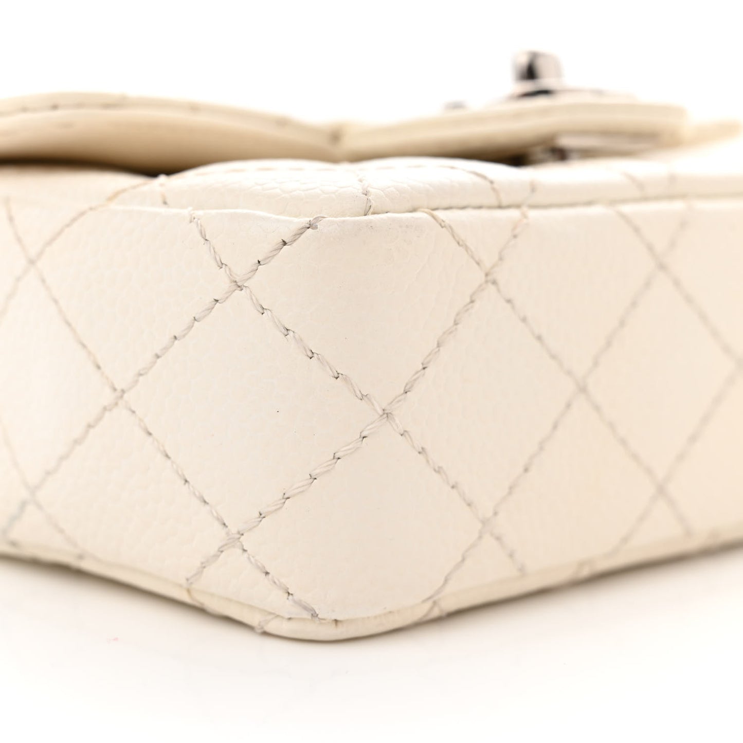 Caviar Quilted Extra Mini Flap White
