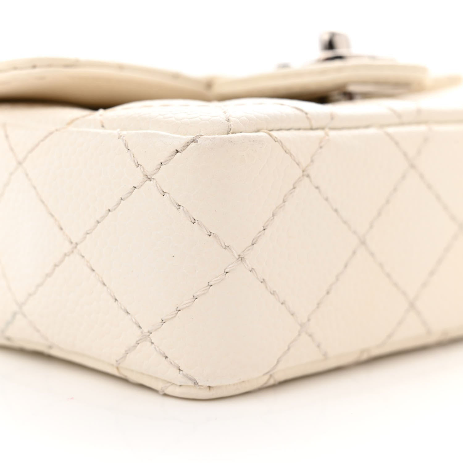 Chanel Caviar Quilted Extra Mini Flap White 9 of 11
