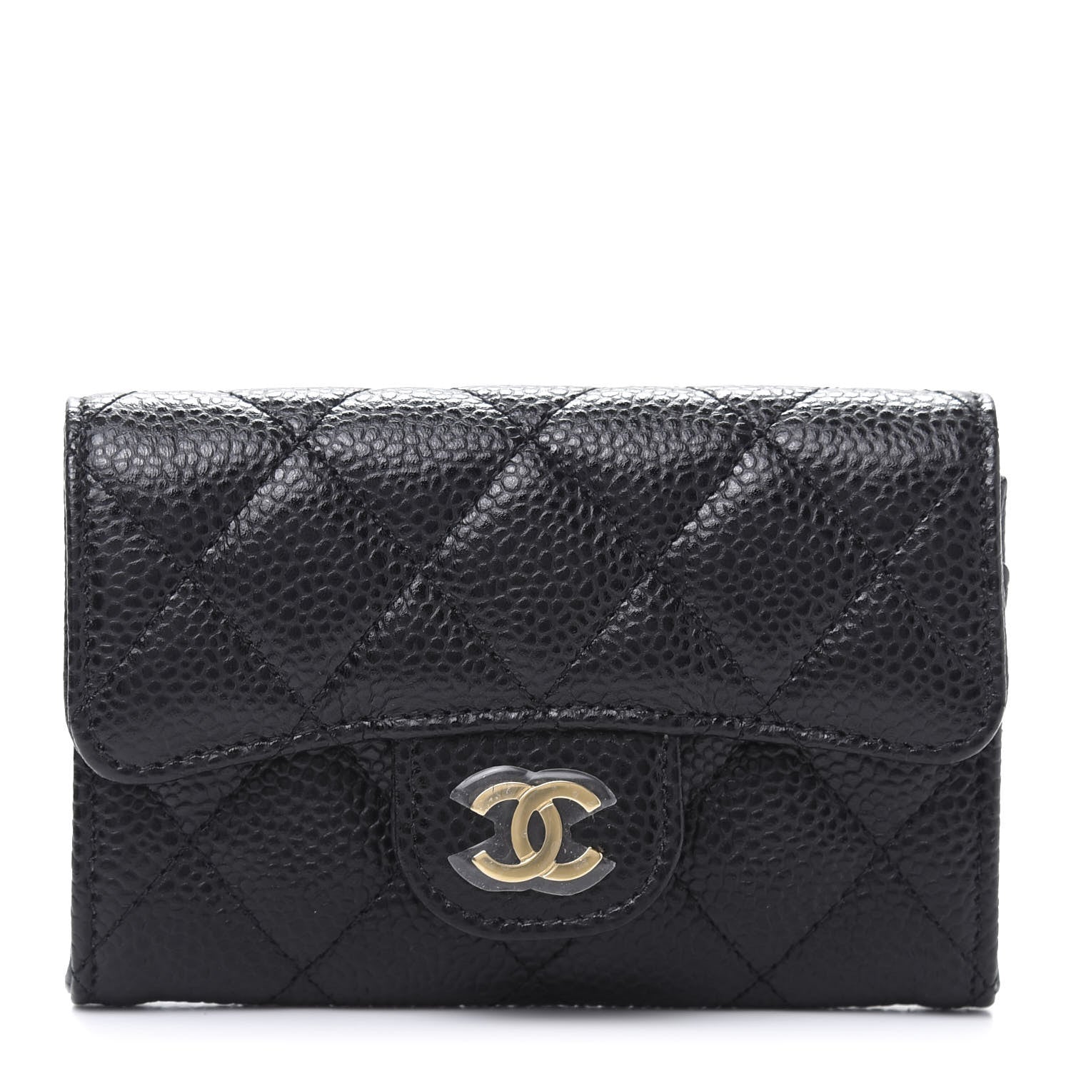 Chanel Caviar Quilted Flap Card Holder Wallet Black 1 of 11