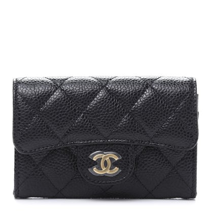 Chanel Caviar Quilted Flap Card Holder Wallet Black 1 of 11