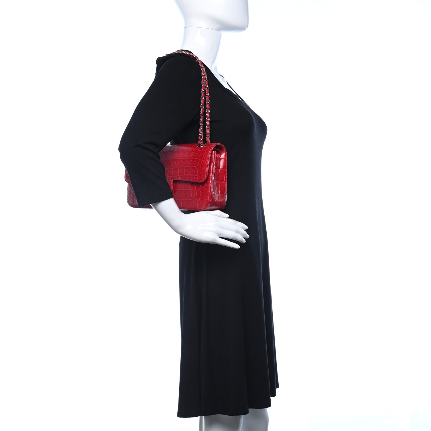 Chanel Alligator Medium Double Flap Red 2 of 9