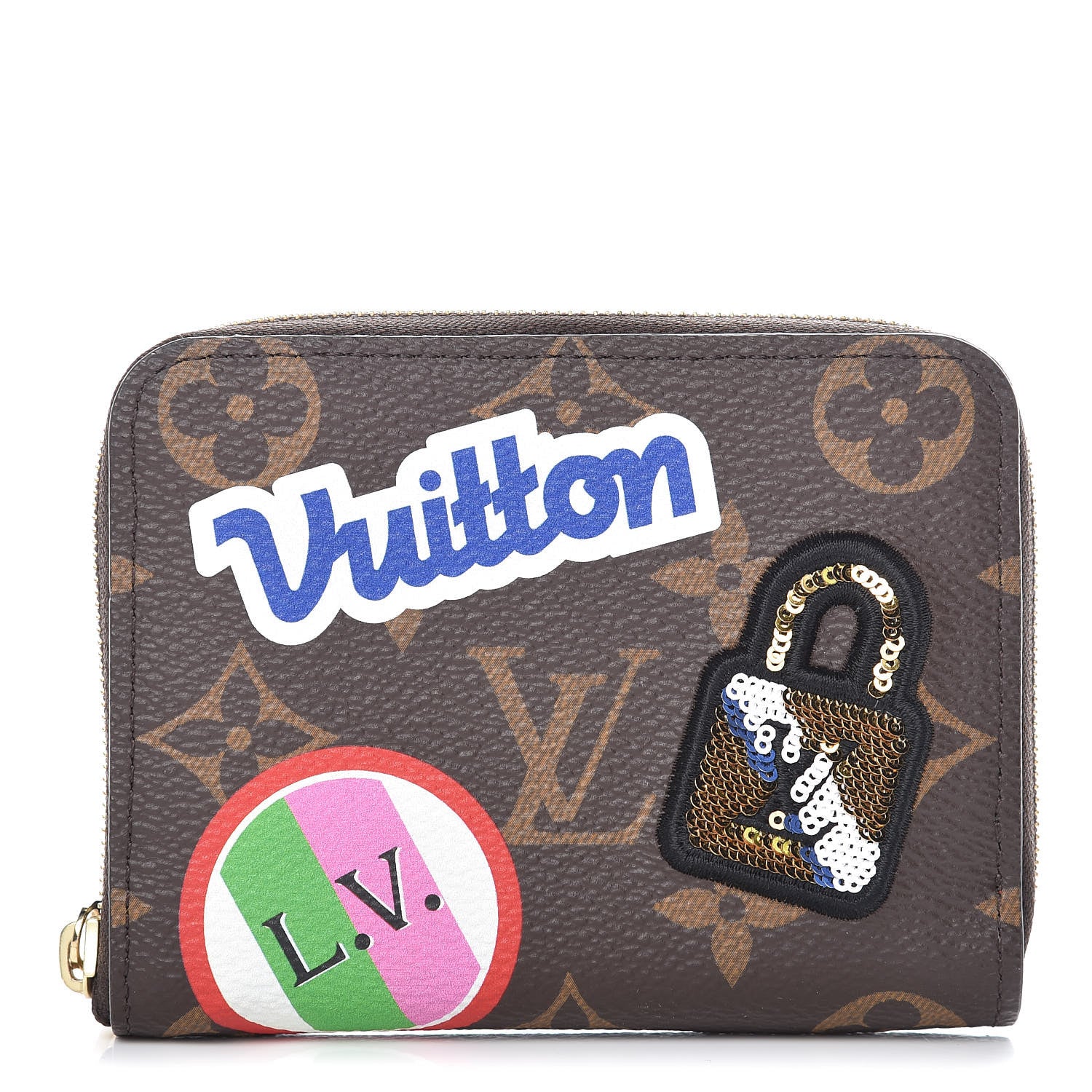 Louis Vuitton Monogram Travel Stickers Zippy Coin Purse 1 of 10