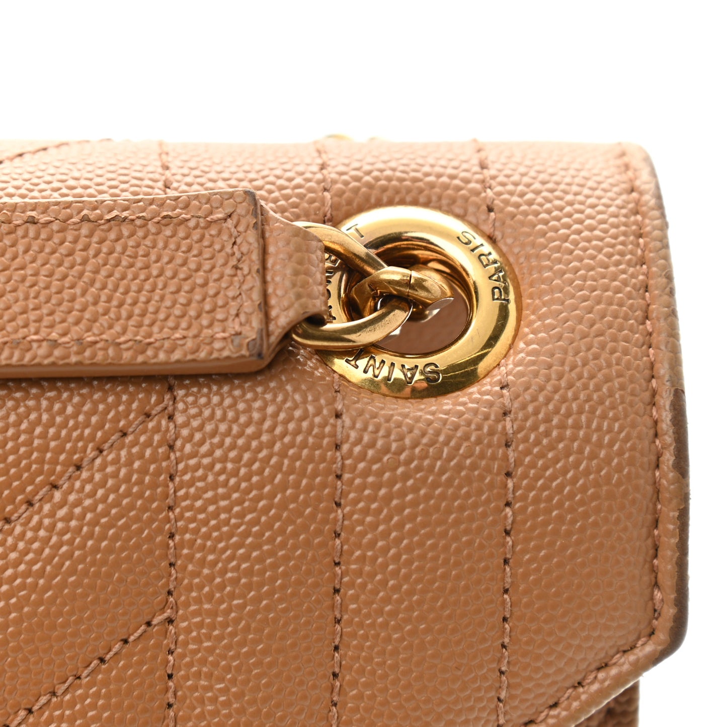 Grain De Poudre Textured Mixed Matelasse Triquilt Large Monogram Satchel Dune