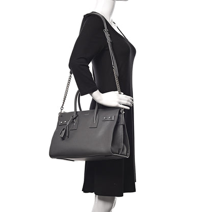 Saint Laurent Grained Calfskin Small Supple Sac De Jour Grey 2 of 15