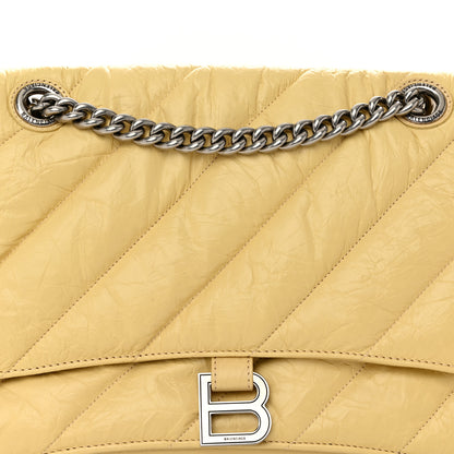 Balenciaga Crushed Calfskin Quilted Medium Crush Chain Bag Butter Yellow 8 of 10