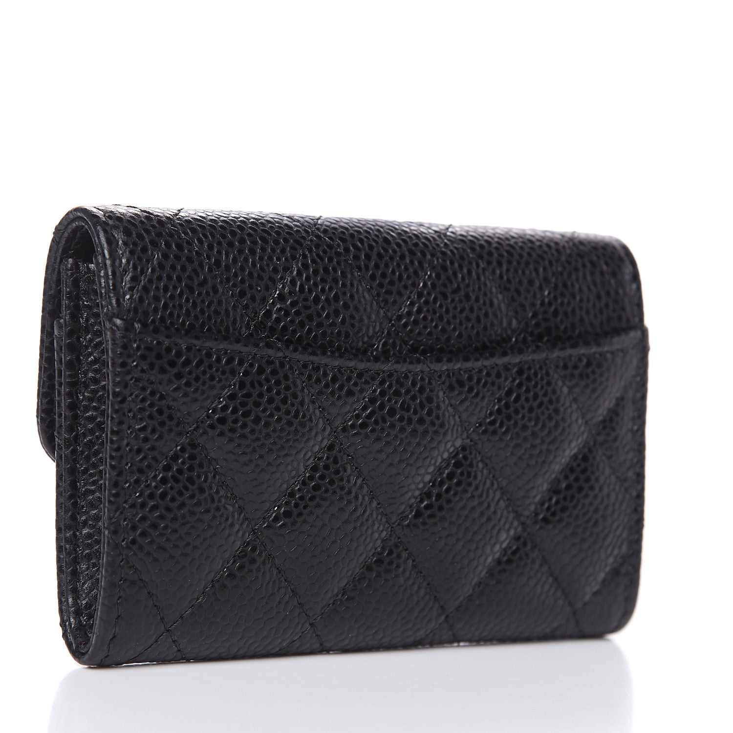Chanel Caviar Quilted Flap Card Holder Wallet Black 3 of 9