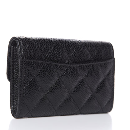 Chanel Caviar Quilted Flap Card Holder Wallet Black 3 of 9