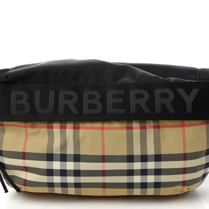 Burberry Nylon Vintage Check Sonny Bum Bag Archive Beige Black 10 of 10