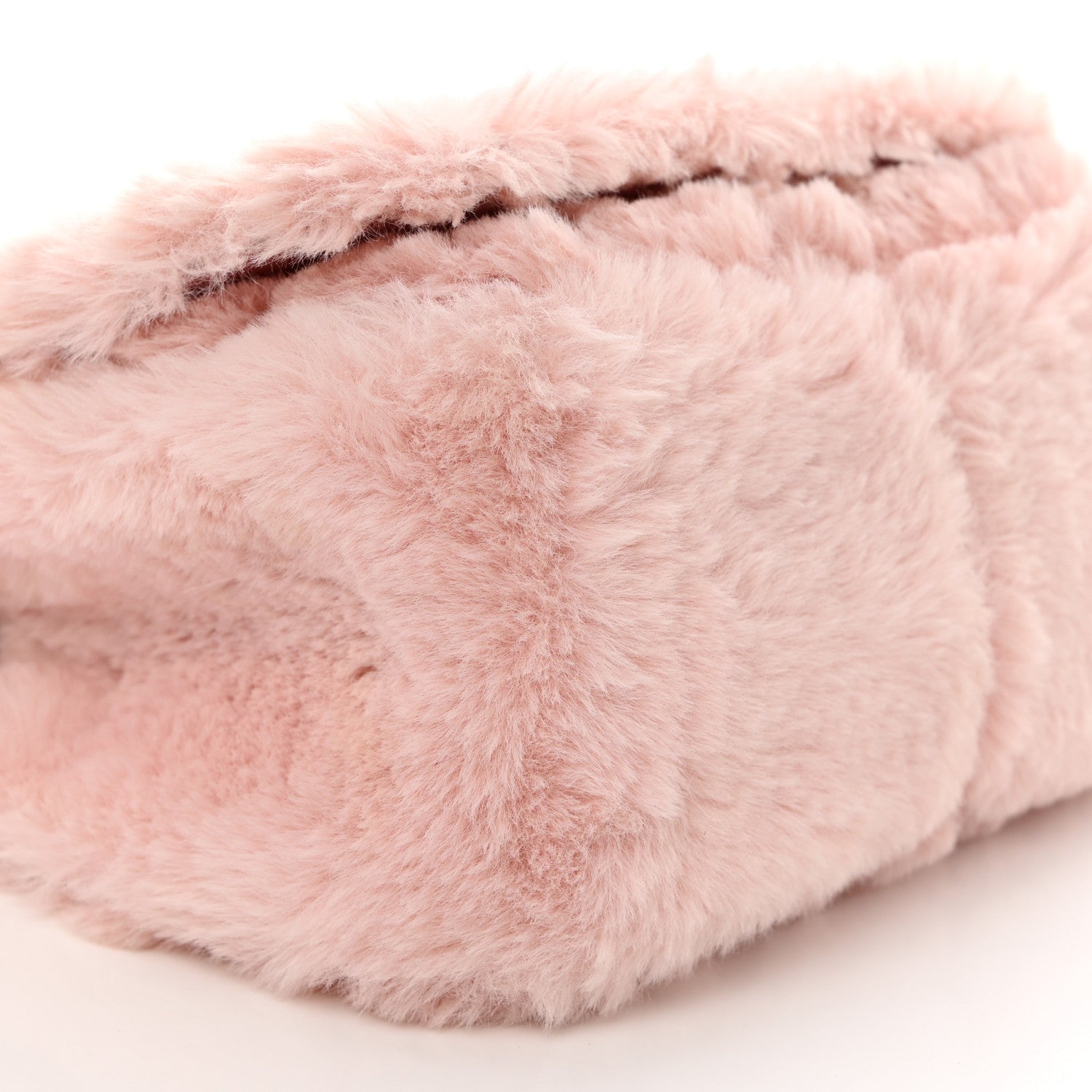 Versace Faux Fur Quilted Virtus Shoulder Bag English Rose 9 of 10