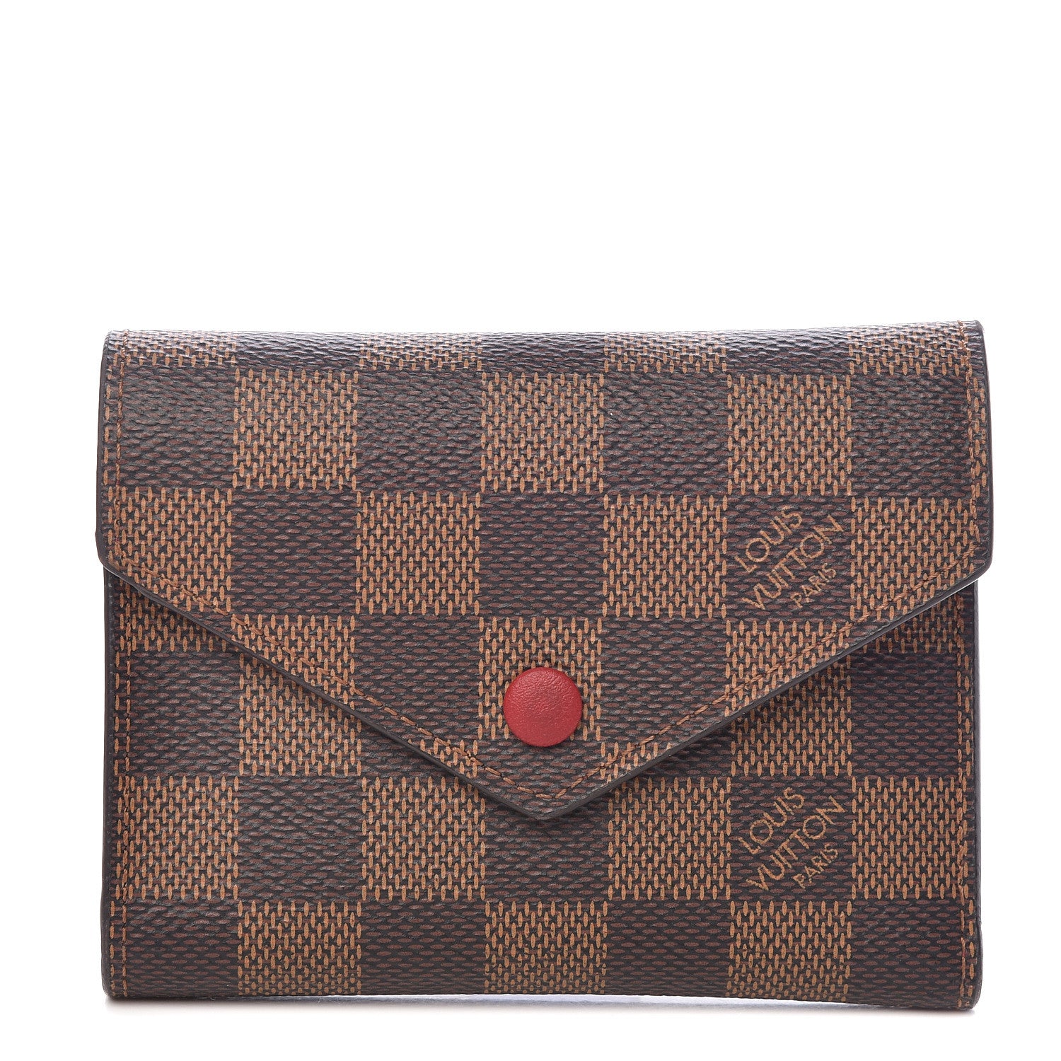 Louis Vuitton Damier Ebene Victorine Wallet Red 1 of 11