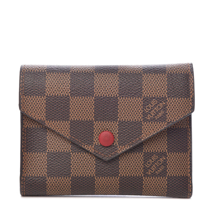 Louis Vuitton Damier Ebene Victorine Wallet Red 1 of 11