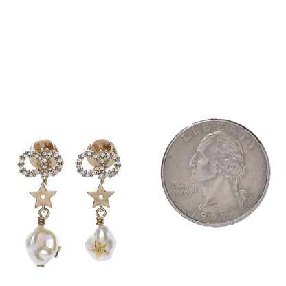 Christian Dior Crystal La Petite Tribale Earrings Gold 2 of 5