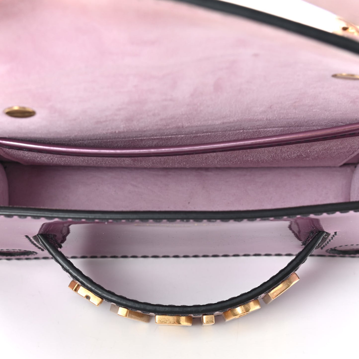 Metallic Calfskin J'Adior Mini Chain Flap Bag Pink
