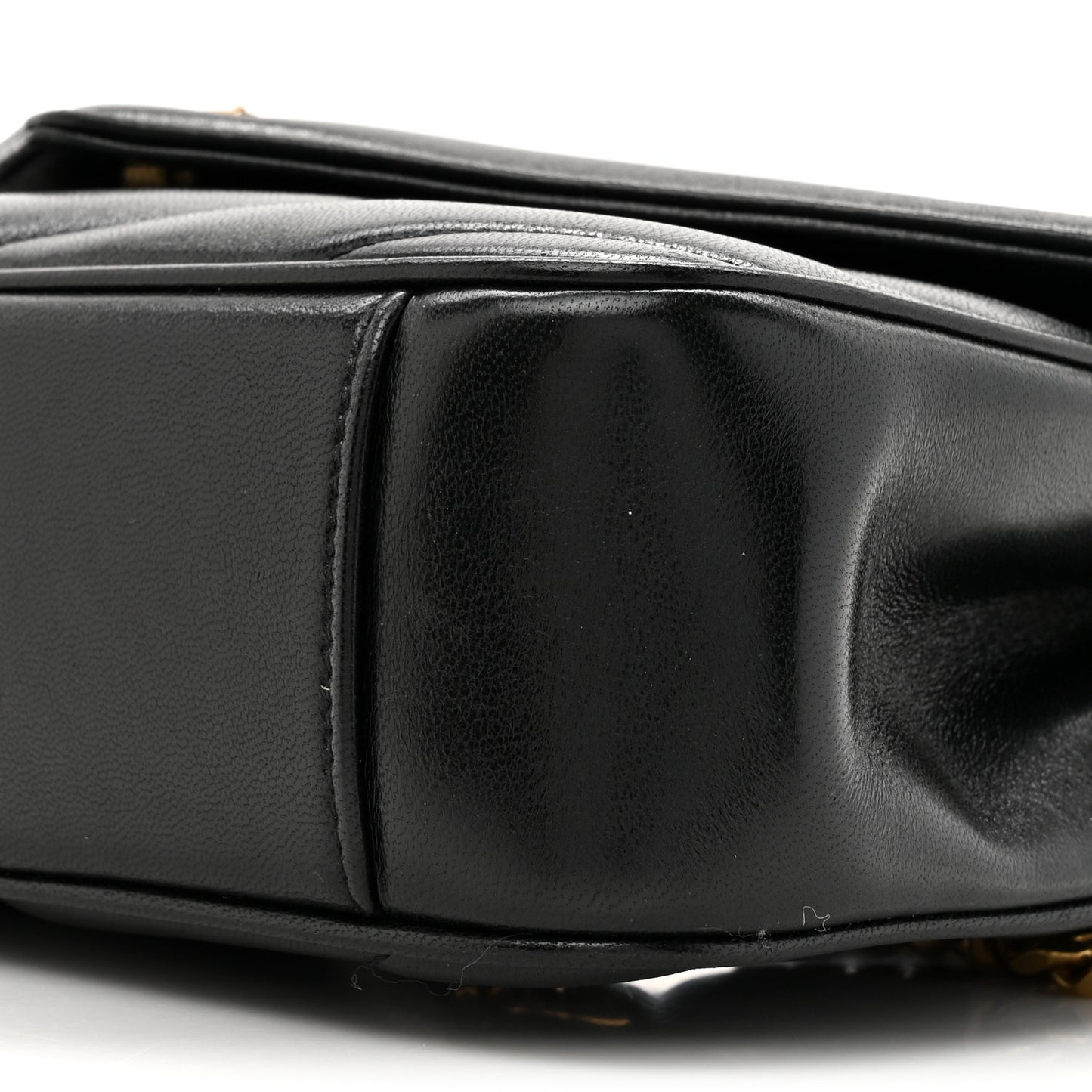 Lambskin Chevron Quilted Small Loulou Black