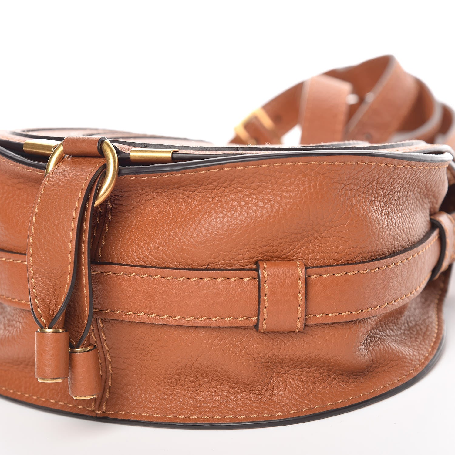 Chloe Calfskin Mini Marcie Round Crossbody Bag Tan 10 of 11