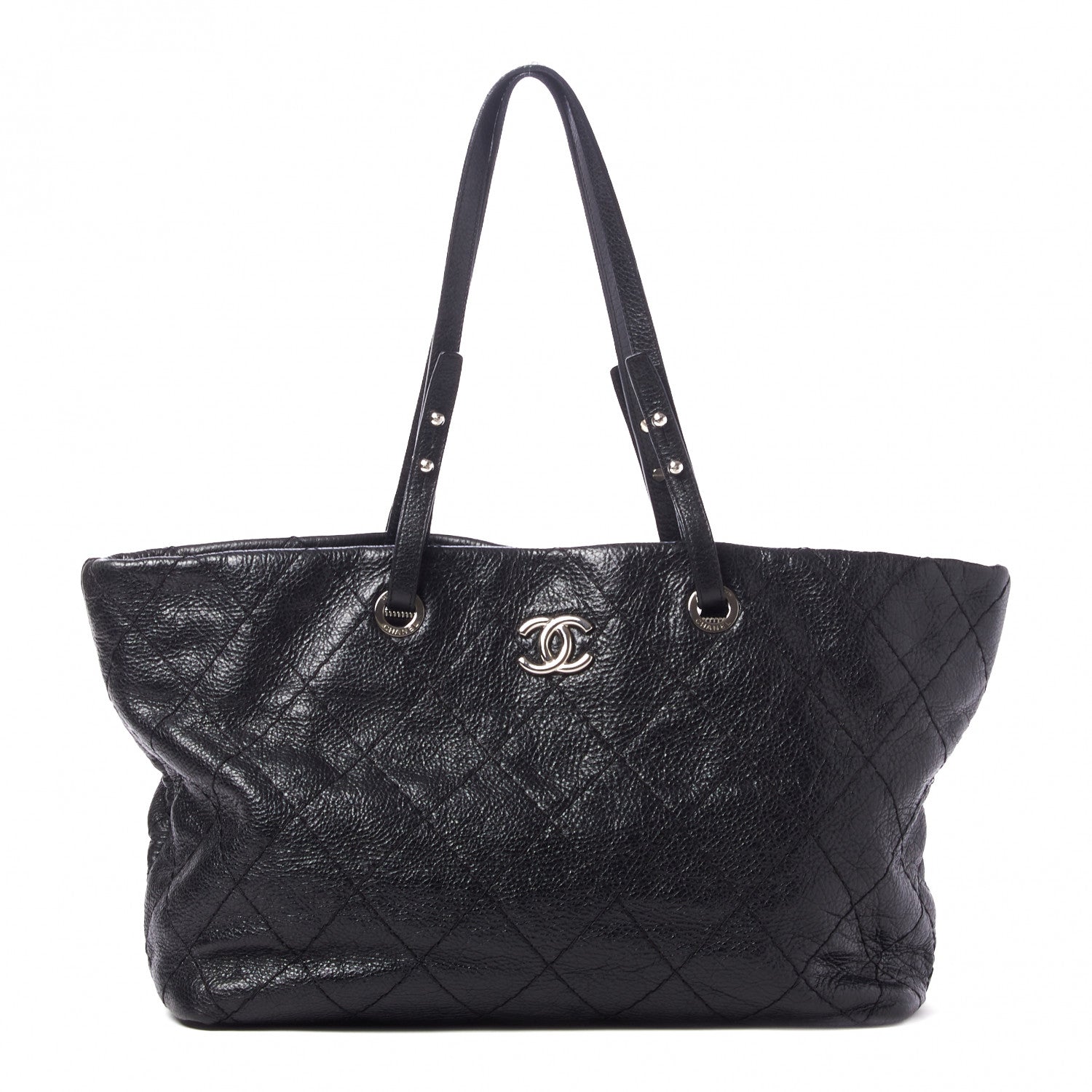 Chanel Glazed Calfskin Large On The Road Tote Black 1 of 9