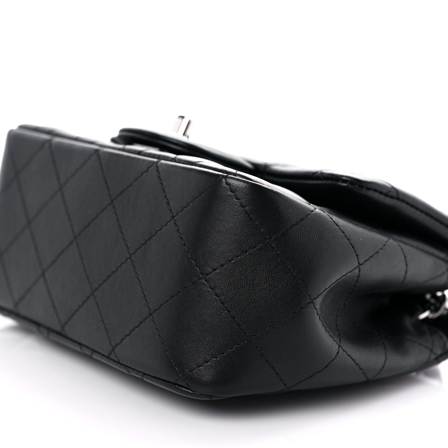 Lambskin Quilted Mini Square Flap Black