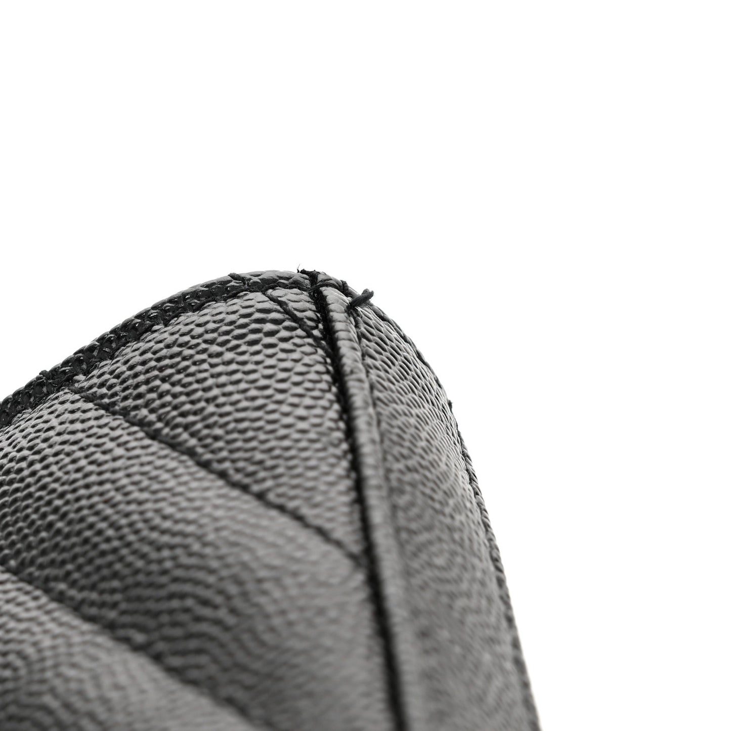 Grain De Poudre Matelasse Chevron Monogram Monochrome Chain Wallet Black