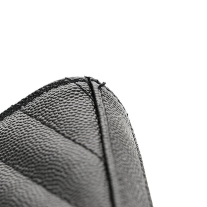Saint Laurent Grain De Poudre Matelasse Chevron Monogram Monochrome Chain Wallet Black 11 of 12