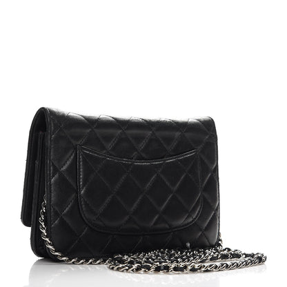 Chanel Lambskin Quilted Wallet On Chain WOC Black 3 of 19