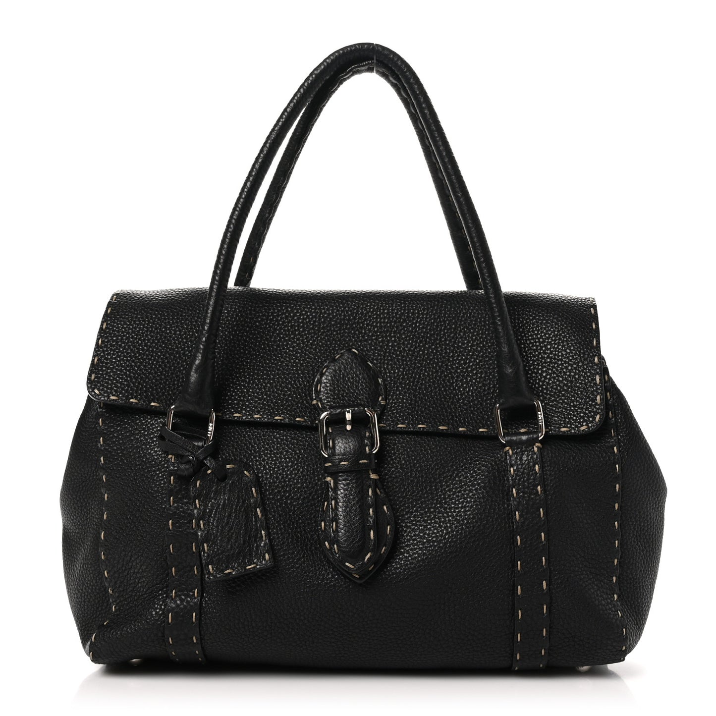 Cuoio Romano Selleria Medium Linda Satchel Black