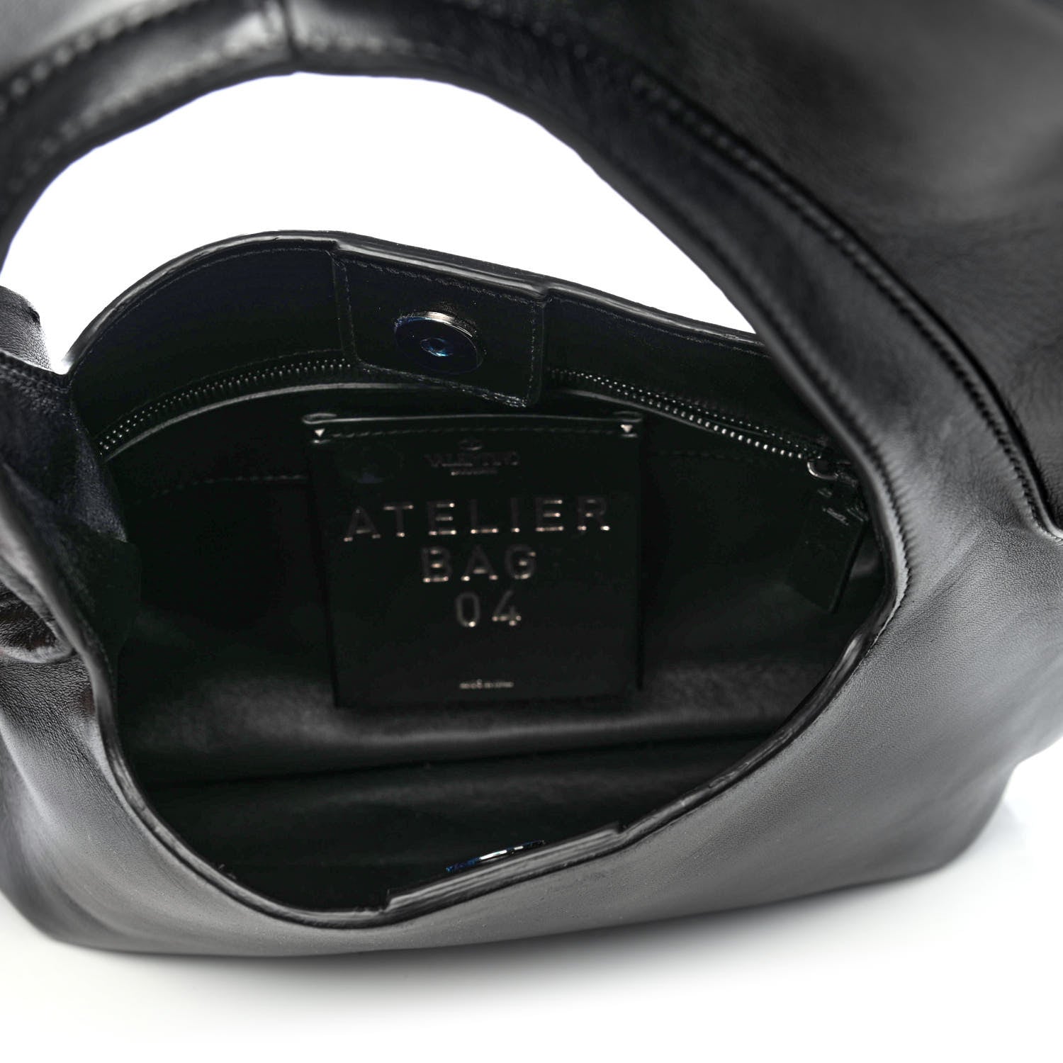 Valentino Garavani Nappa Atelier 04 Rouches Edition Small Ruffle Hobo Black 4 of 4