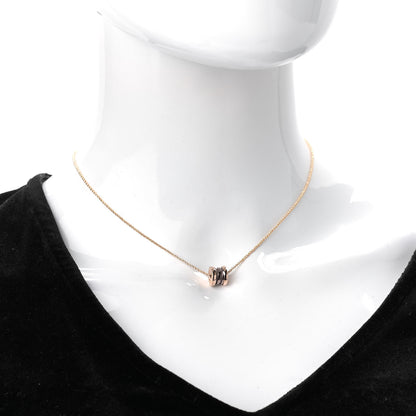 Bulgari 18K Rose Gold Cermet Small B.Zero1 Pendant Necklace 2 of 8