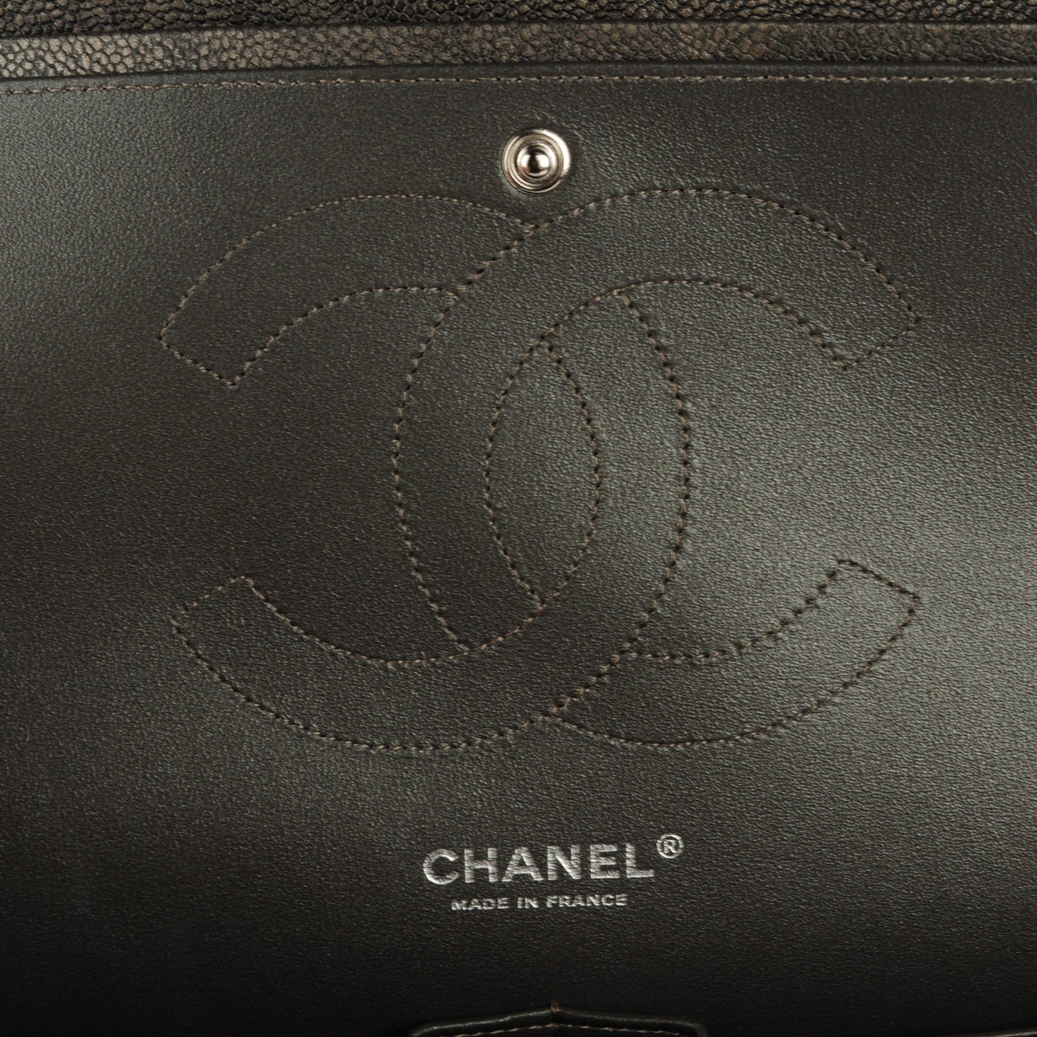 Chanel Iridescent Caviar Quilted Jumbo Double Flap Dark Silver 6 of 7