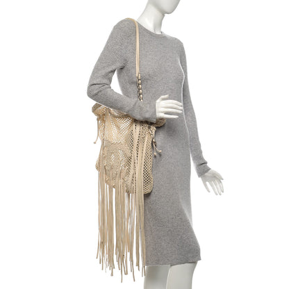 Chanel Calfskin Fringe Large La Madrague Tote Dark White 2 of 7