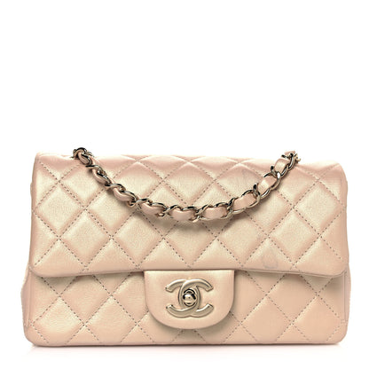 Chanel Iridescent Calfskin Quilted Mini Rectangular Flap Beige 1 of 10