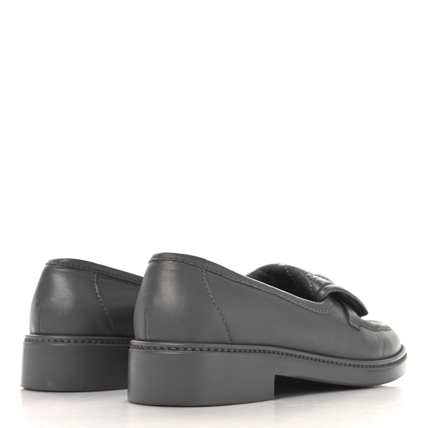Chanel Lambskin Quilted CC Turnlock Loafers 40.5 Grey 5 of 9