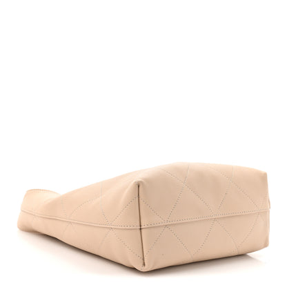 Chanel Shiny Lambskin Quilted Small Hobo Beige 4 of 12