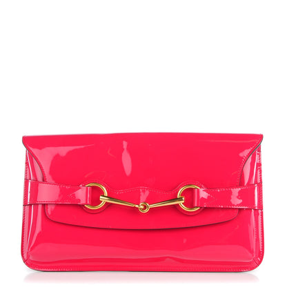 Gucci Patent Large Bright Bit Clutch Shocking Pink 1 of 7