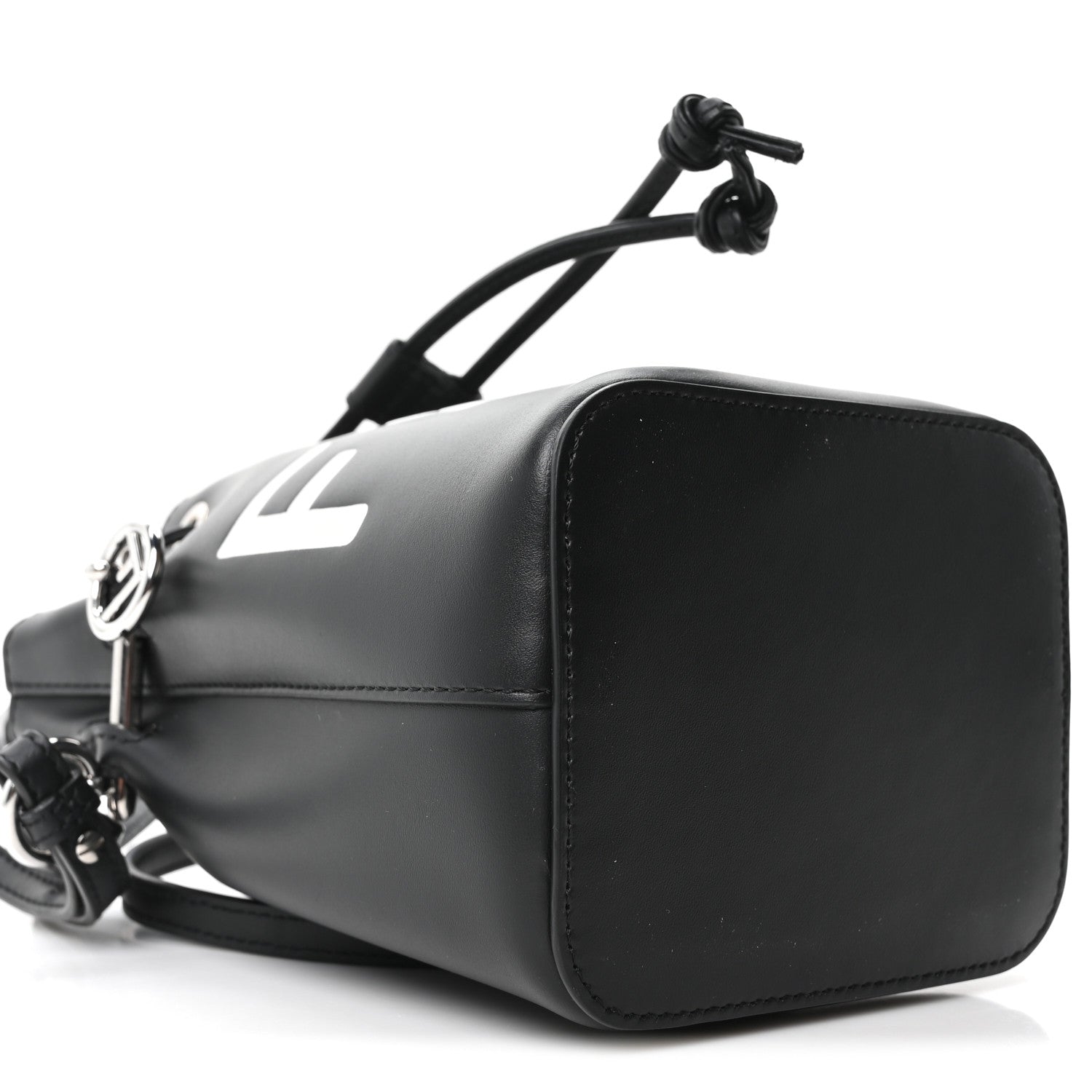 Fendi Vitello King F is Fendi Logo Embossed Mini Mon Tresor Bucket Bag Black 9 of 10