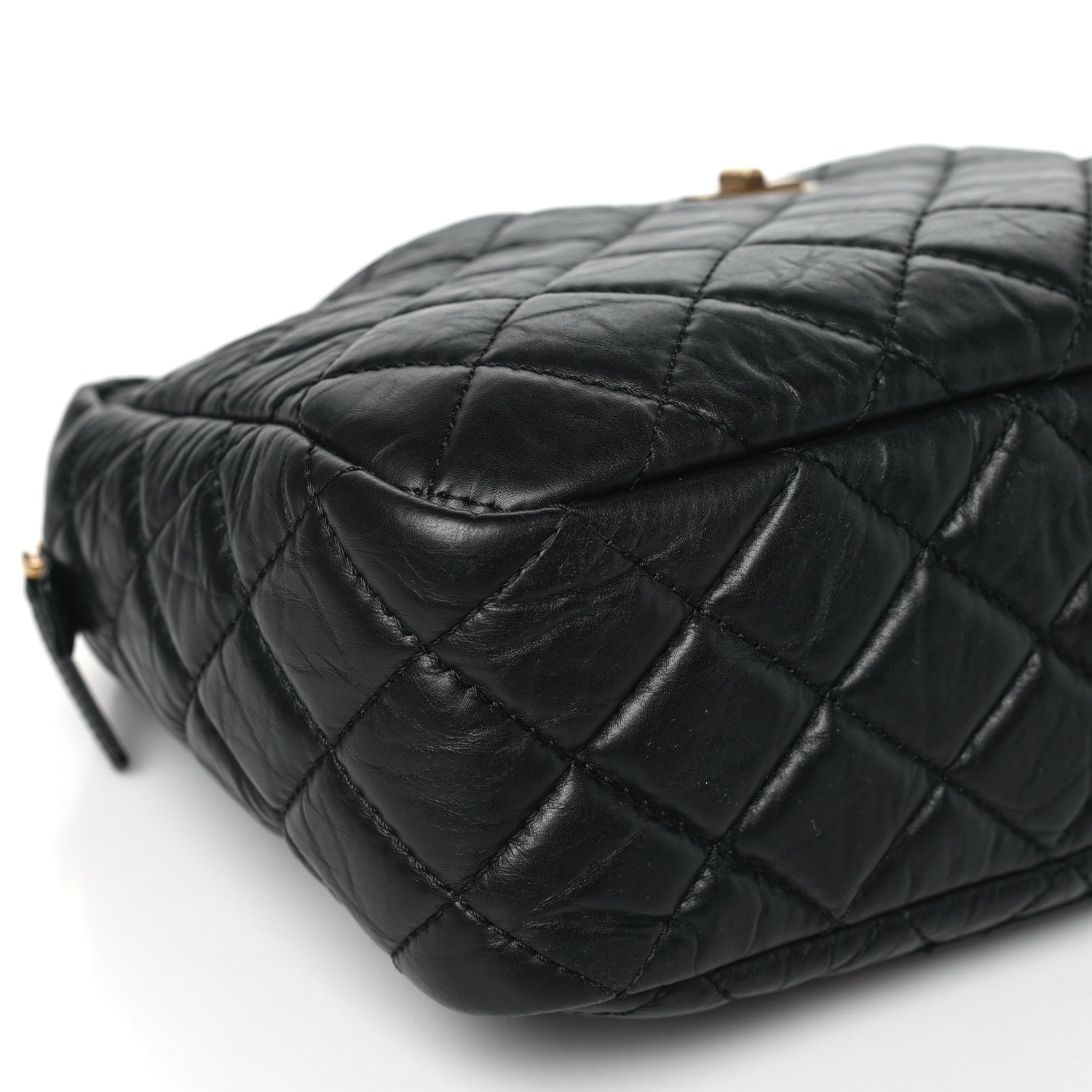 Chanel Aged Calfskin Quilted Large Reissue Camera Case Black 9 of 10