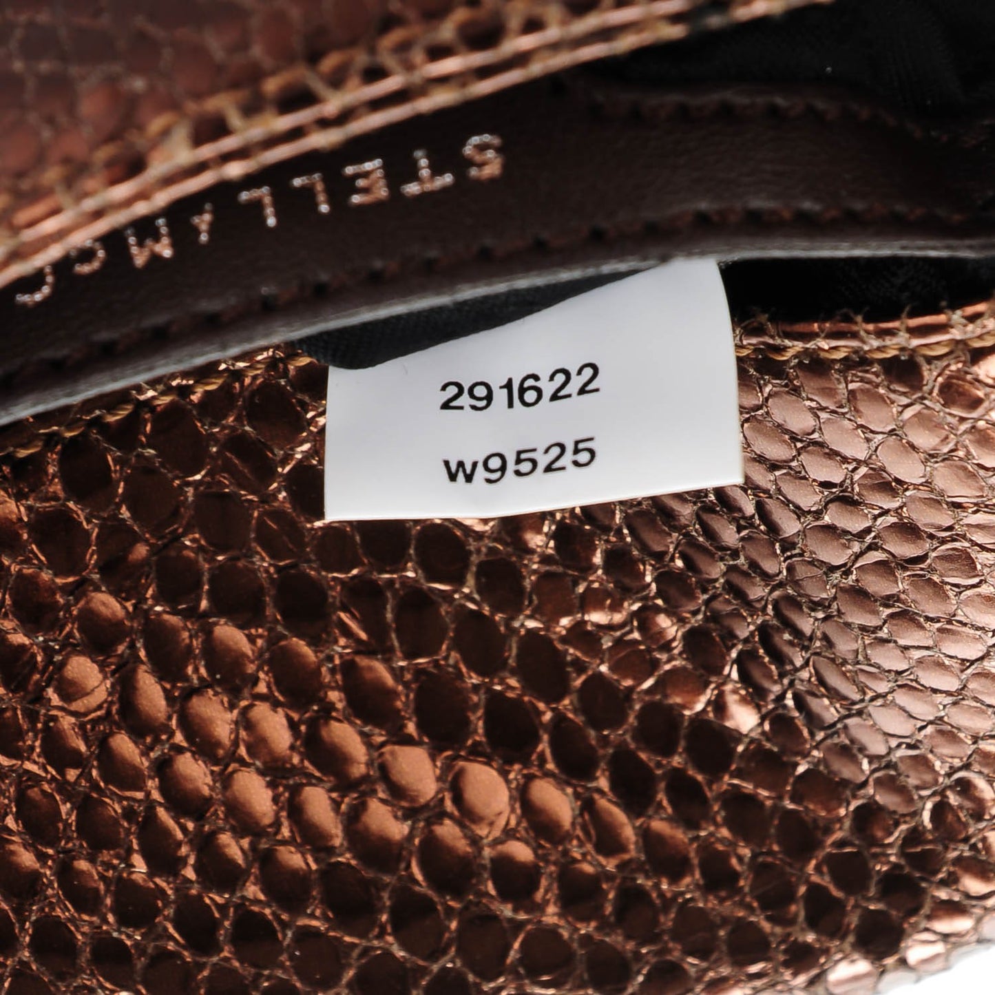Metallic Faux Snakeskin Falabella Crossbody Bag Bronze