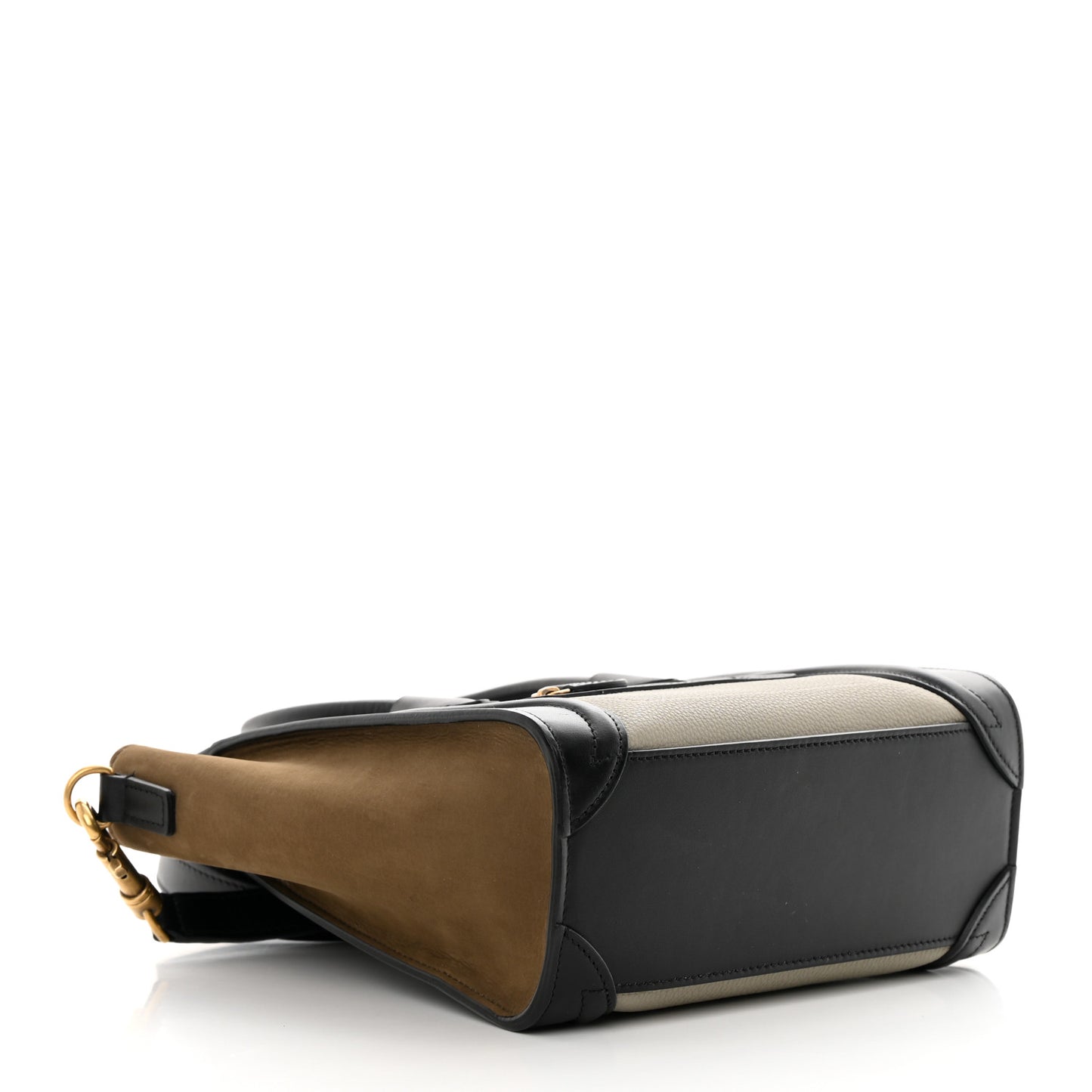 Baby Grained Calfskin Nubuck Nano Tri-Color Luggage Stone