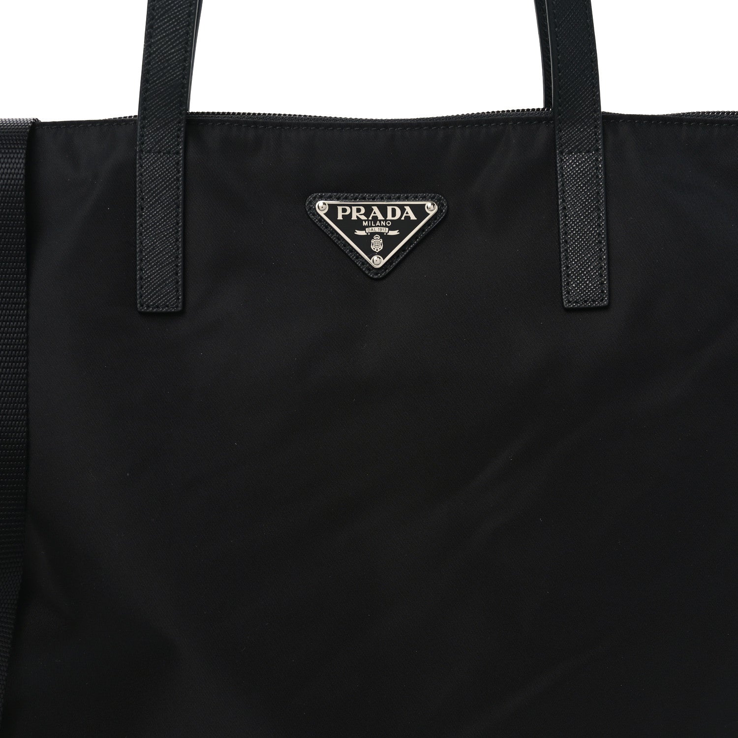 Prada Tessuto Nylon Saffiano Tote Black 7 of 9