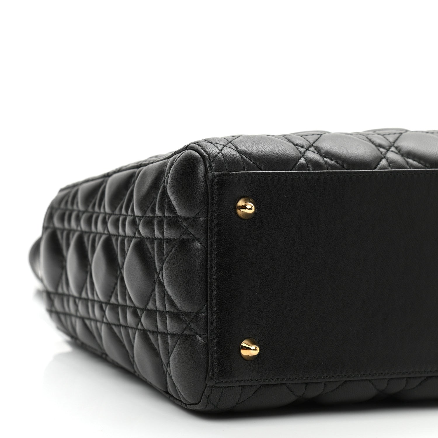 Christian Dior Lambskin Cannage Medium Lady Dior Black 8 of 9