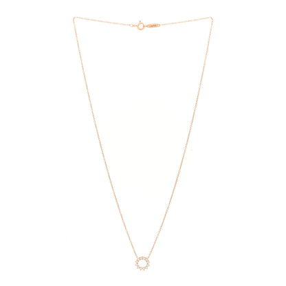 Tiffany 18K Rose Gold Diamond Mini Open Circle Pendant Necklace 3 of 6