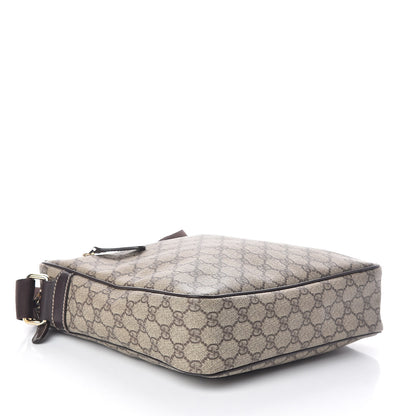 Gucci GG Plus Monogram Selleria Calfskin Medium Messenger Bag Beige Ebony Cocoa Dark Chocolate 4 of 9