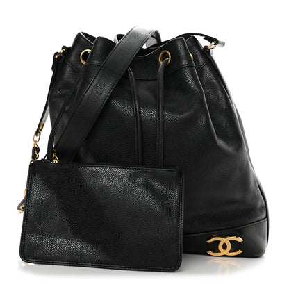 Chanel Caviar CC Drawstring Shoulder Bag Black 1 of 13