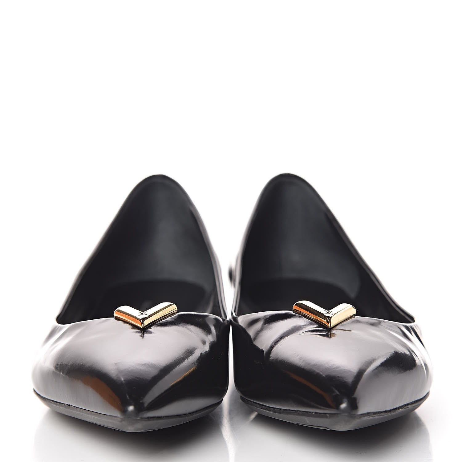 Louis Vuitton Glazed Calfskin Heartbreaker Ballerina Flats 37.5 Black 2 of 9