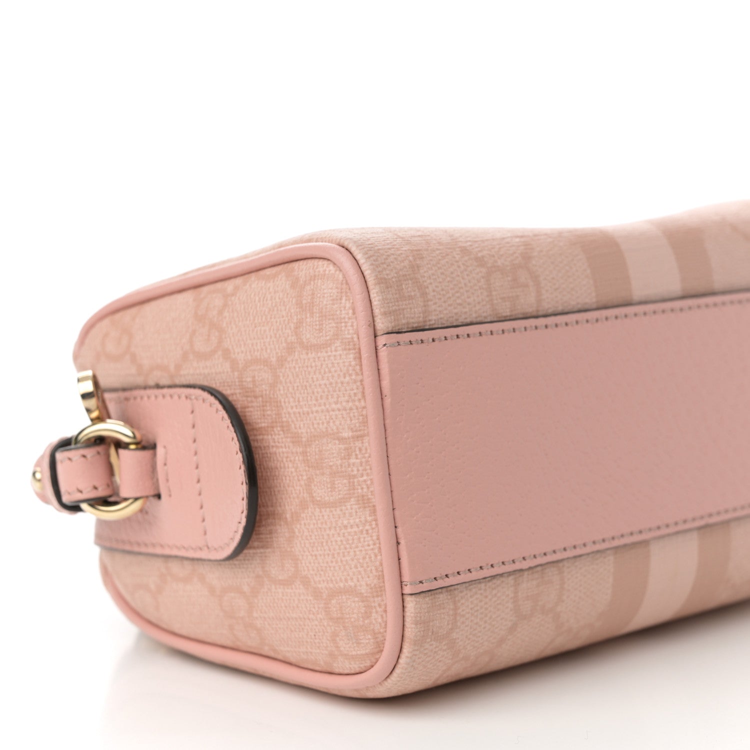 Gucci GG Supreme Monogram Textured Dollar Calfskin Web Super Mini Ophidia Top Handle Bowler Bag Rose Pink 9 of 11
