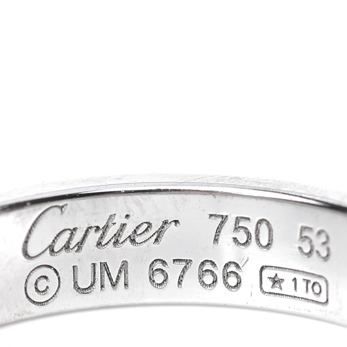 18K White Gold Diamond 4mm LOVE Wedding Band Ring 53 6.5