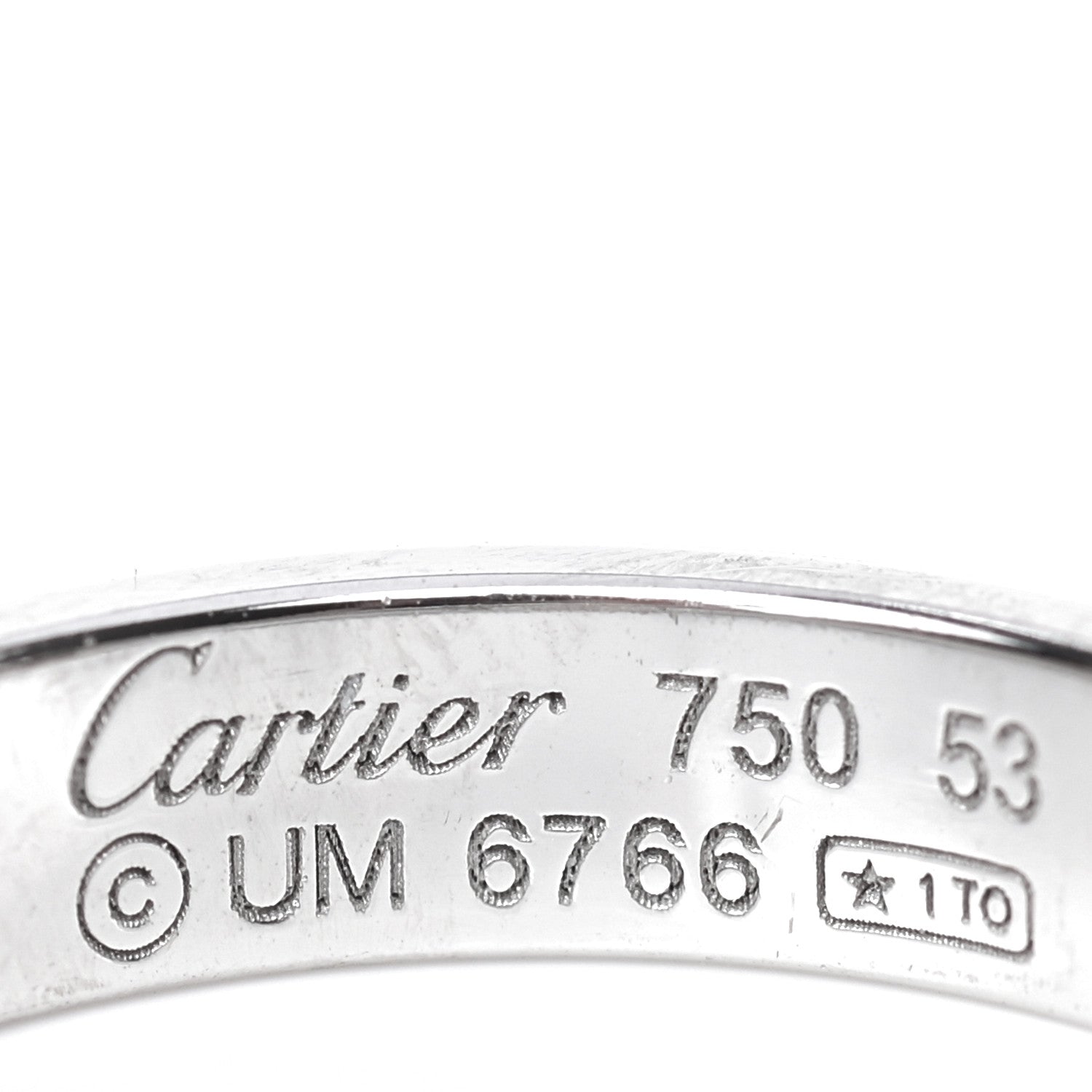 Cartier 18K White Gold Diamond 4mm LOVE Wedding Band Ring 53 6.5 4 of 5